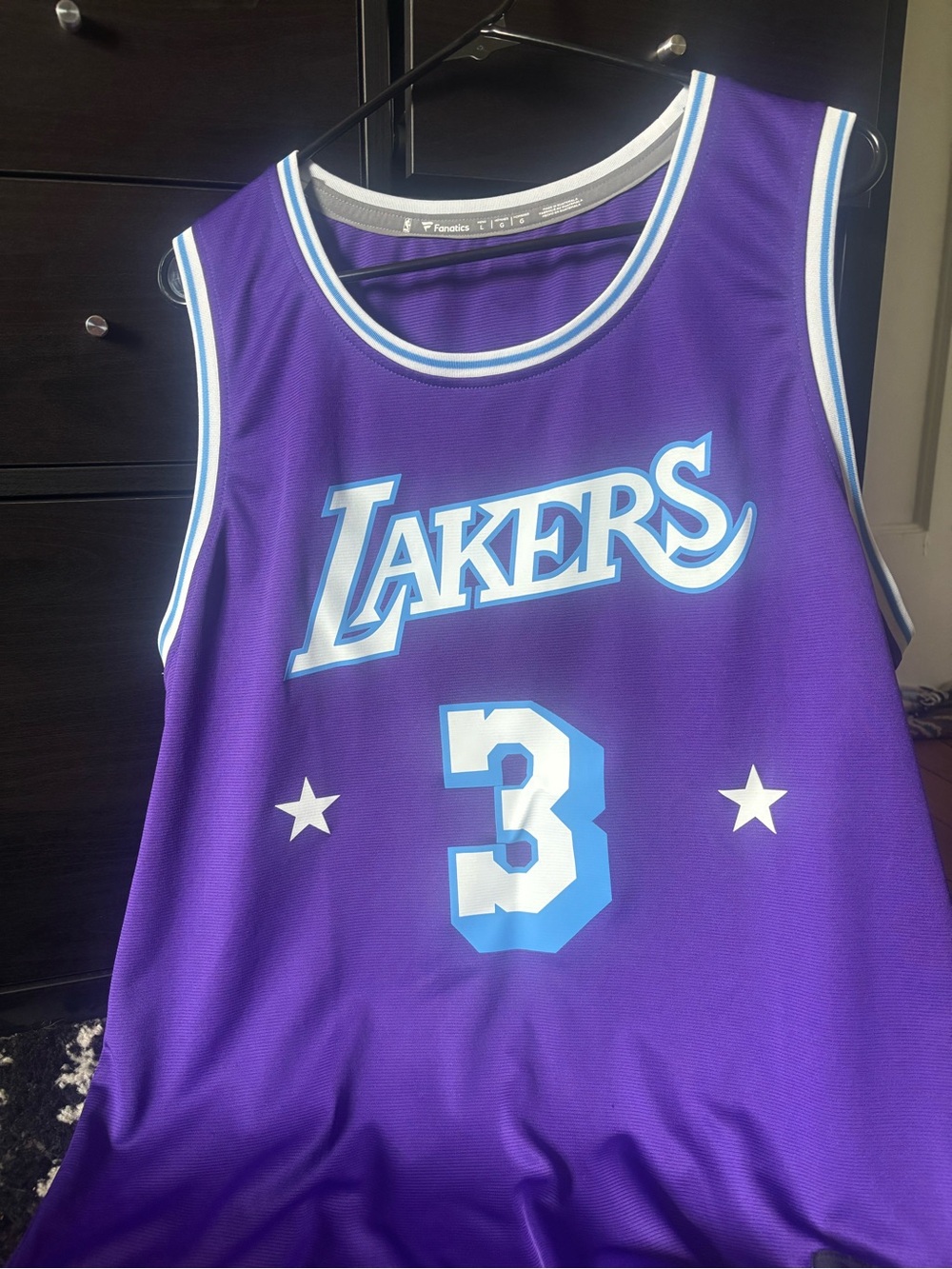 Fanatics Purple Lakers Basketball Jersey with Light Blue Accents